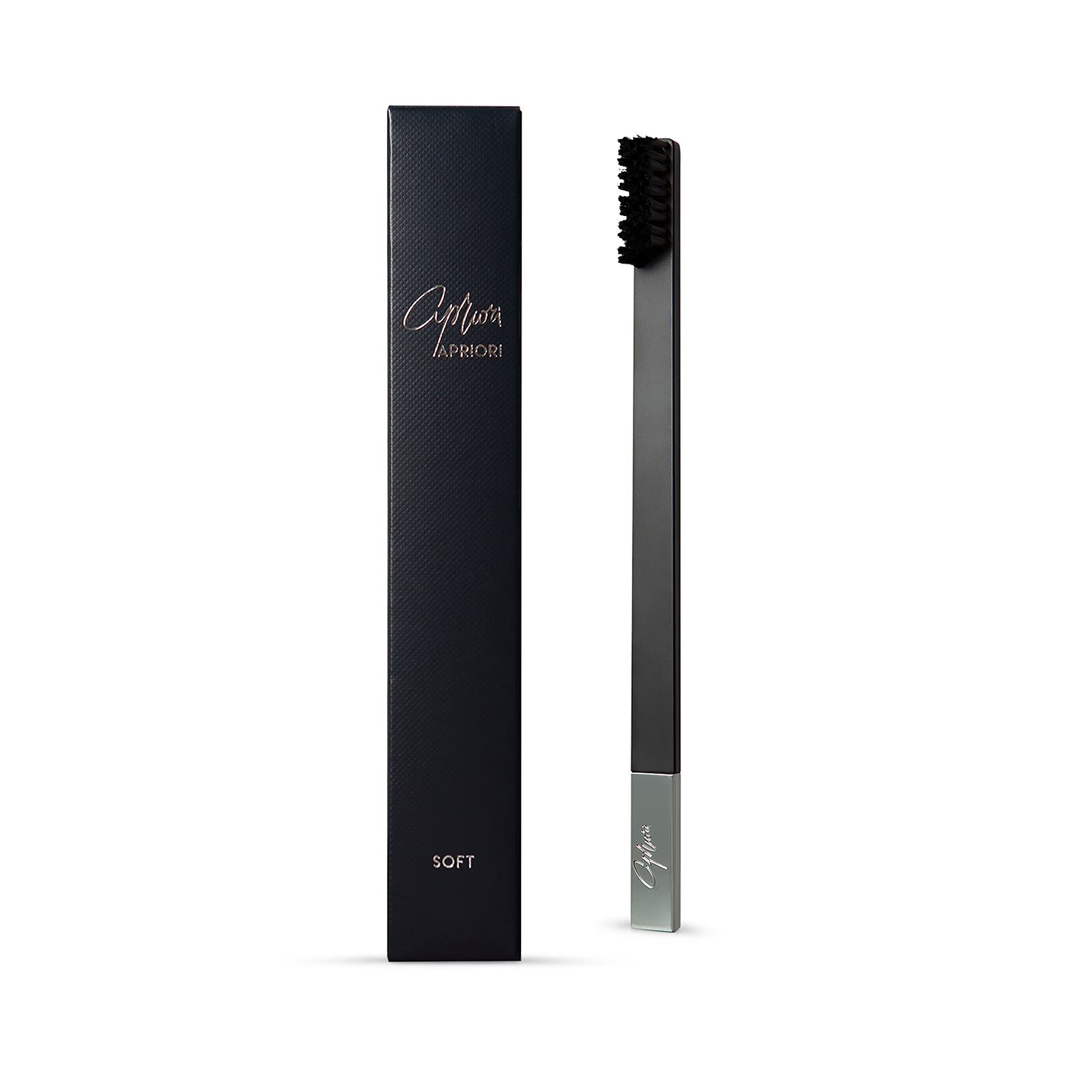 APRIORI Black Silver soft toothbrush - British product
