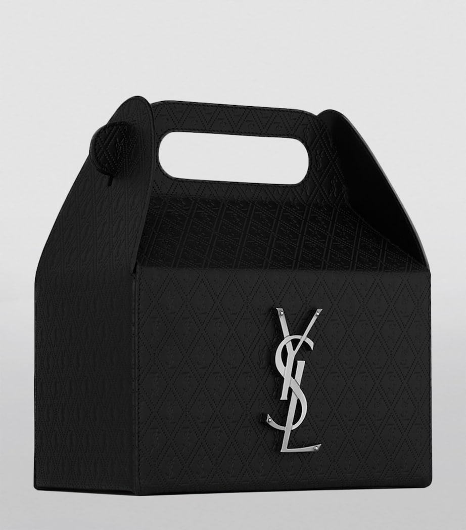Saint Laurent embossed takeaway box bag in calfskin, UK version