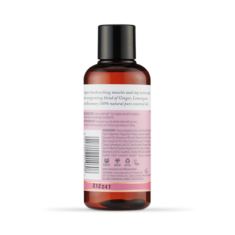 Natural Ginger and Rosemary Muscle Soothing Bath Oil 100ml