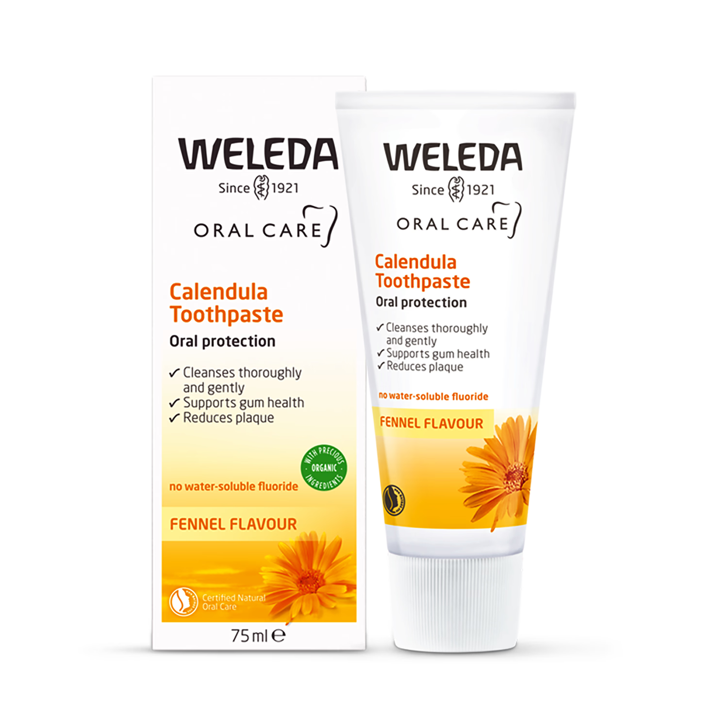 Natural Peppermint-Free Toothpaste with Calendula and Myrrh 75ml