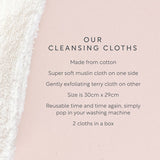 Lucy Bee reusable dual-sided cleansing cloths 2-pack - British product