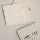 Lucy Bee reusable dual-sided cleansing cloths 2-pack - British product