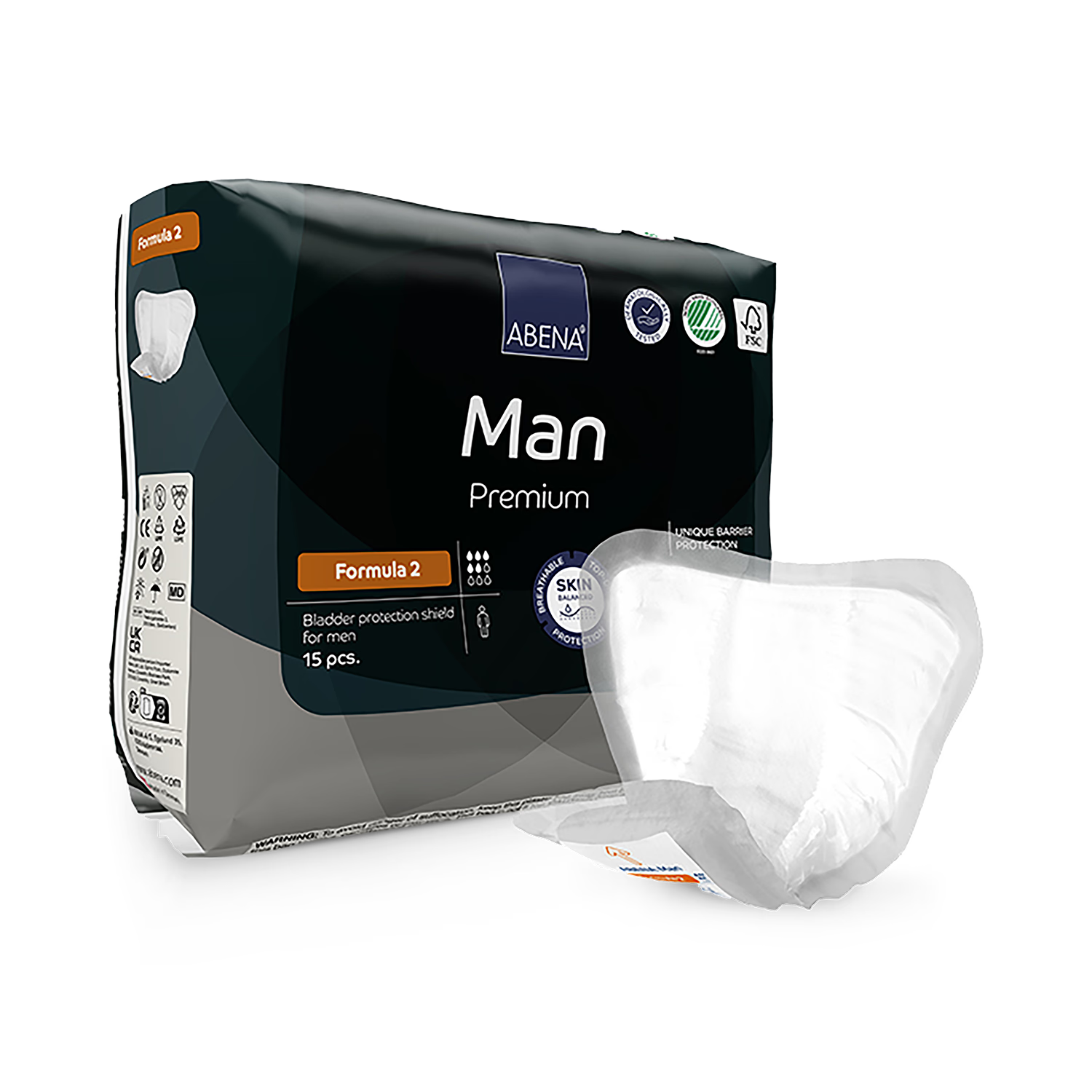 Abena Man Formula 2 700ml Absorbency Pack of 15 Incontinence Pads