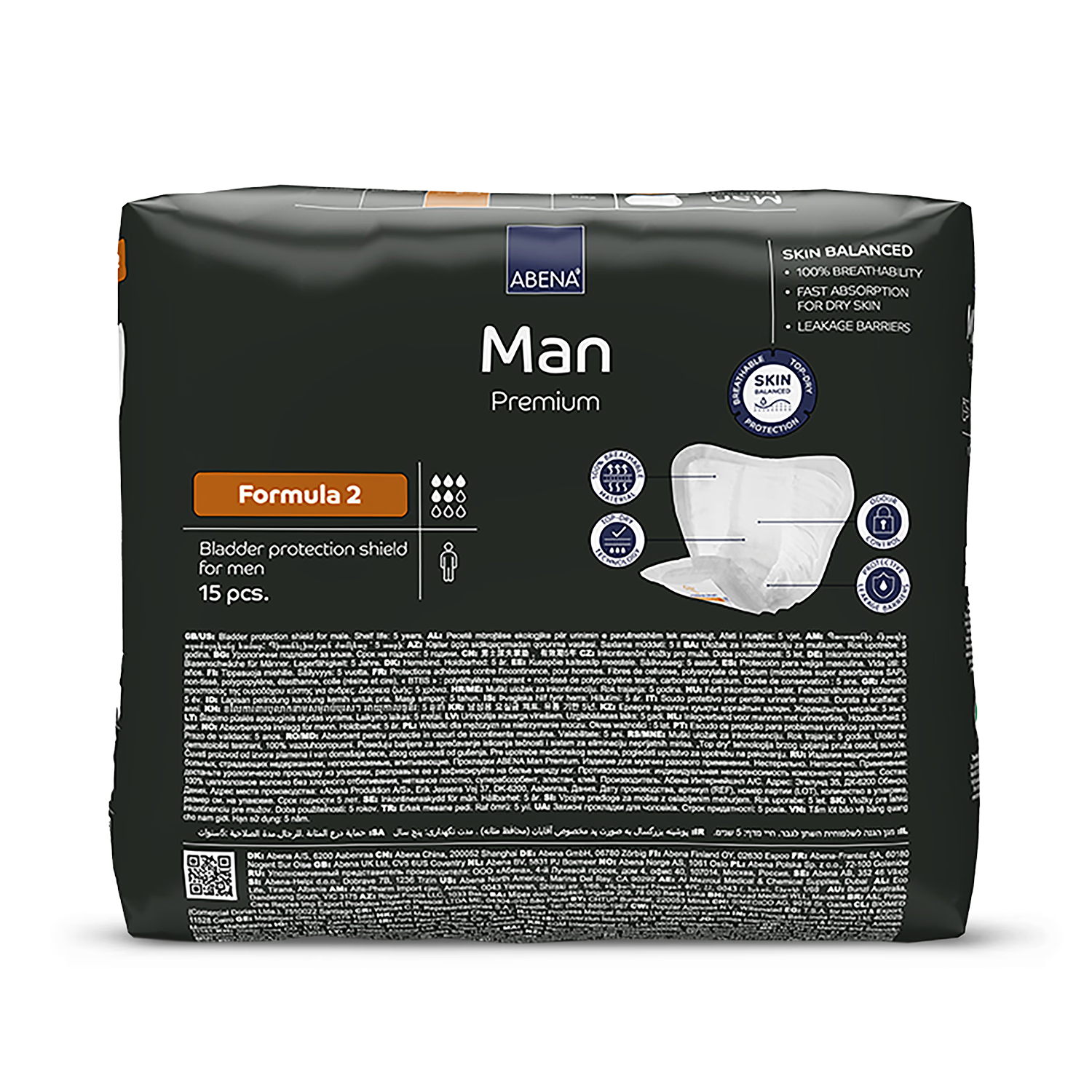Abena Man Formula 2 700ml Absorbency Pack of 15 Incontinence Pads