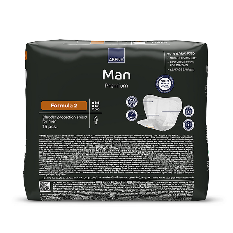 Abena Man Formula 2 700ml Absorbency Pack of 15 Incontinence Pads