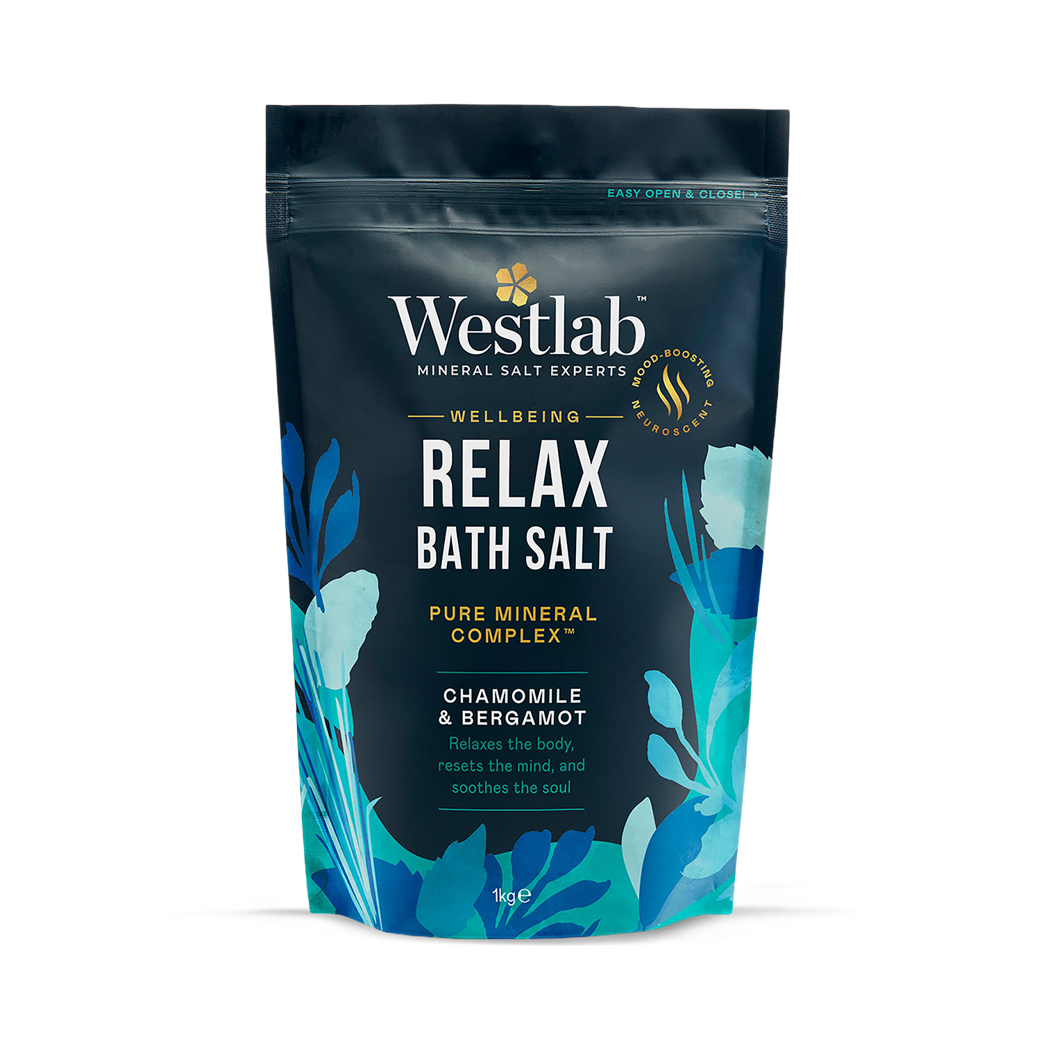 Relaxing Magnesium Mineral Bath Salts with Chamomile and Bergamot 1kg