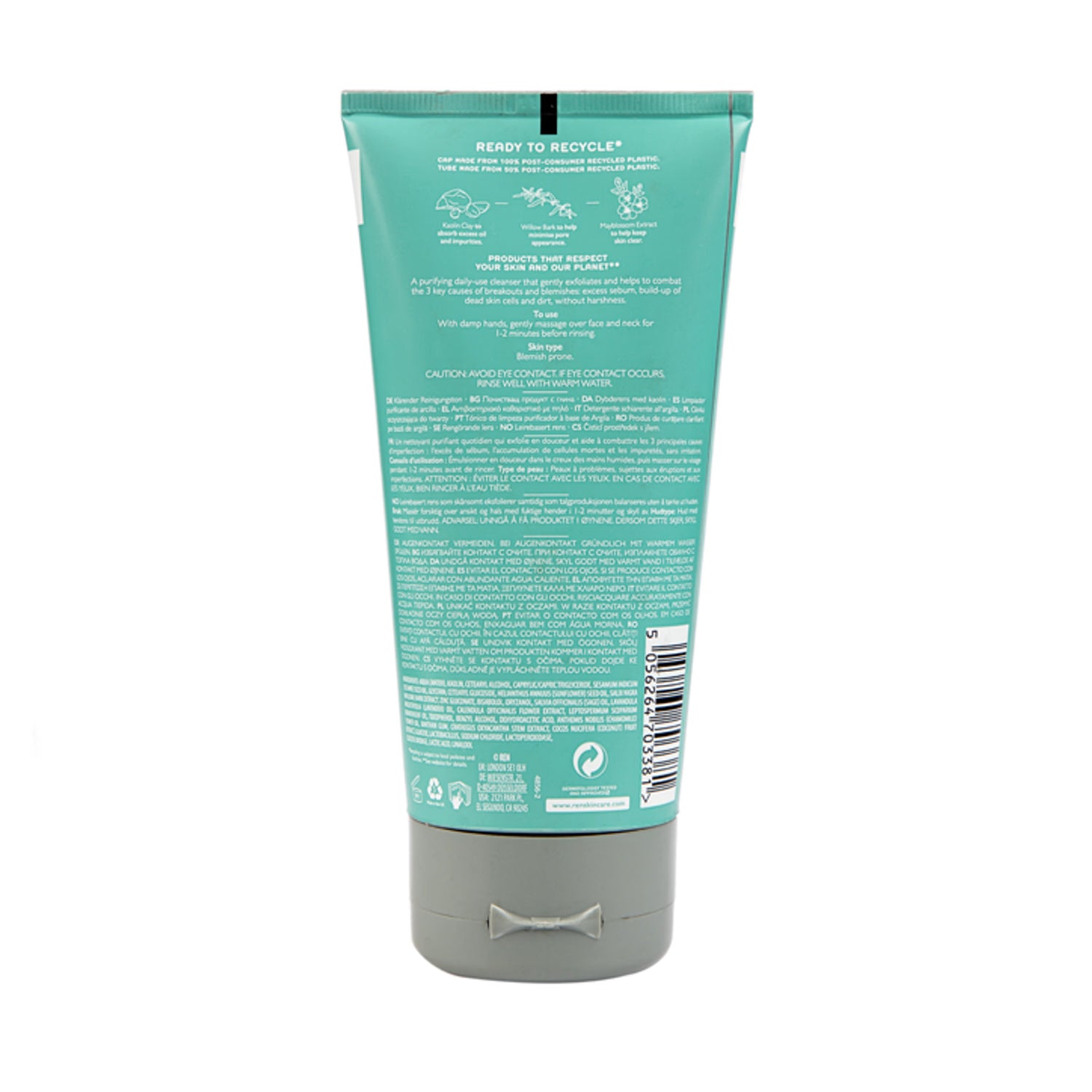 Clarifying Clay Face Cleanser with Kaolin and Willow Bark