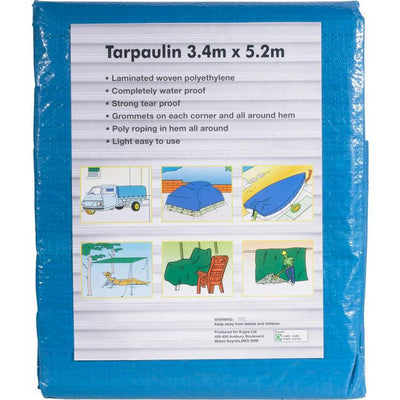 Argos Heavy Duty Waterproof Tarpaulin 3.4m x 5.2m- Buy online at McGrocer
