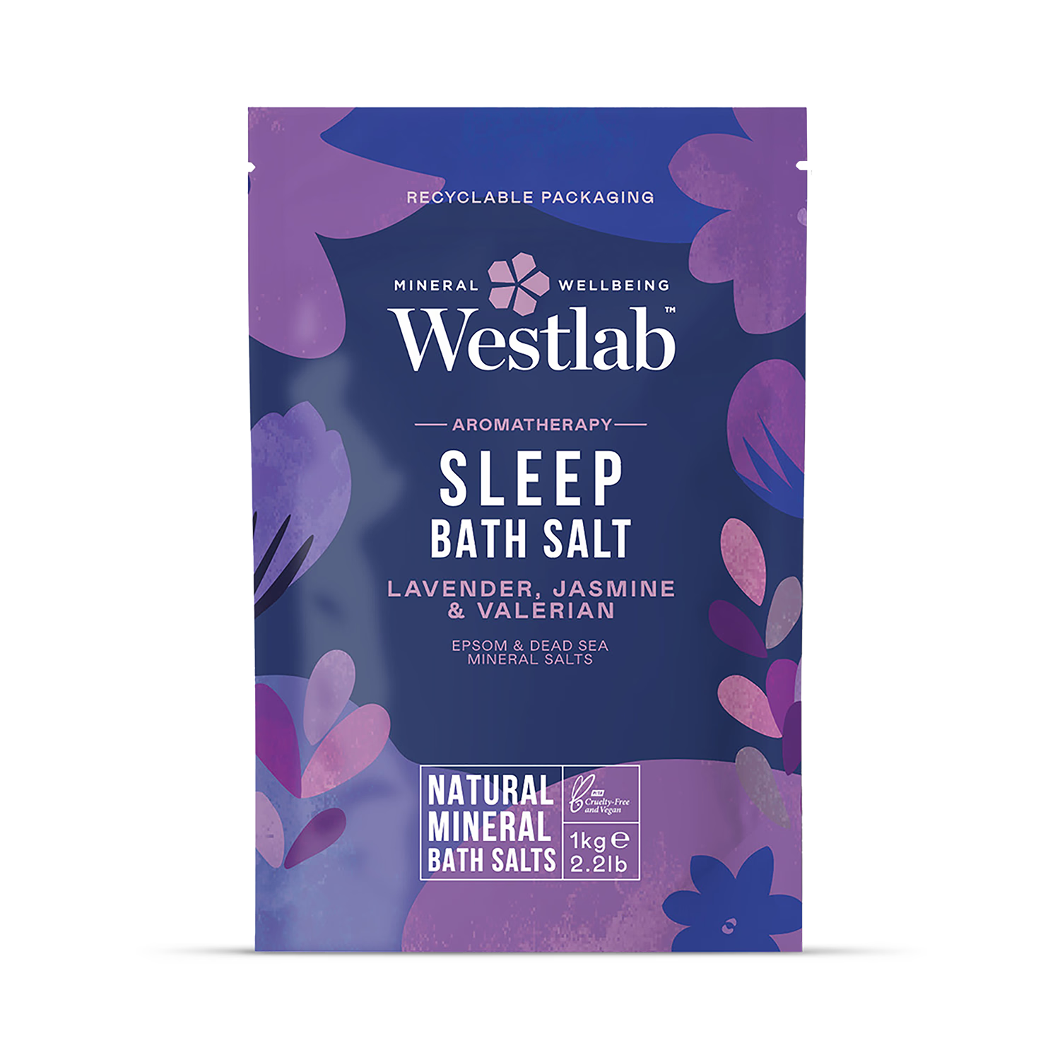 Lavender and Jasmine Mineral Bath Salts with Valerian 1kg