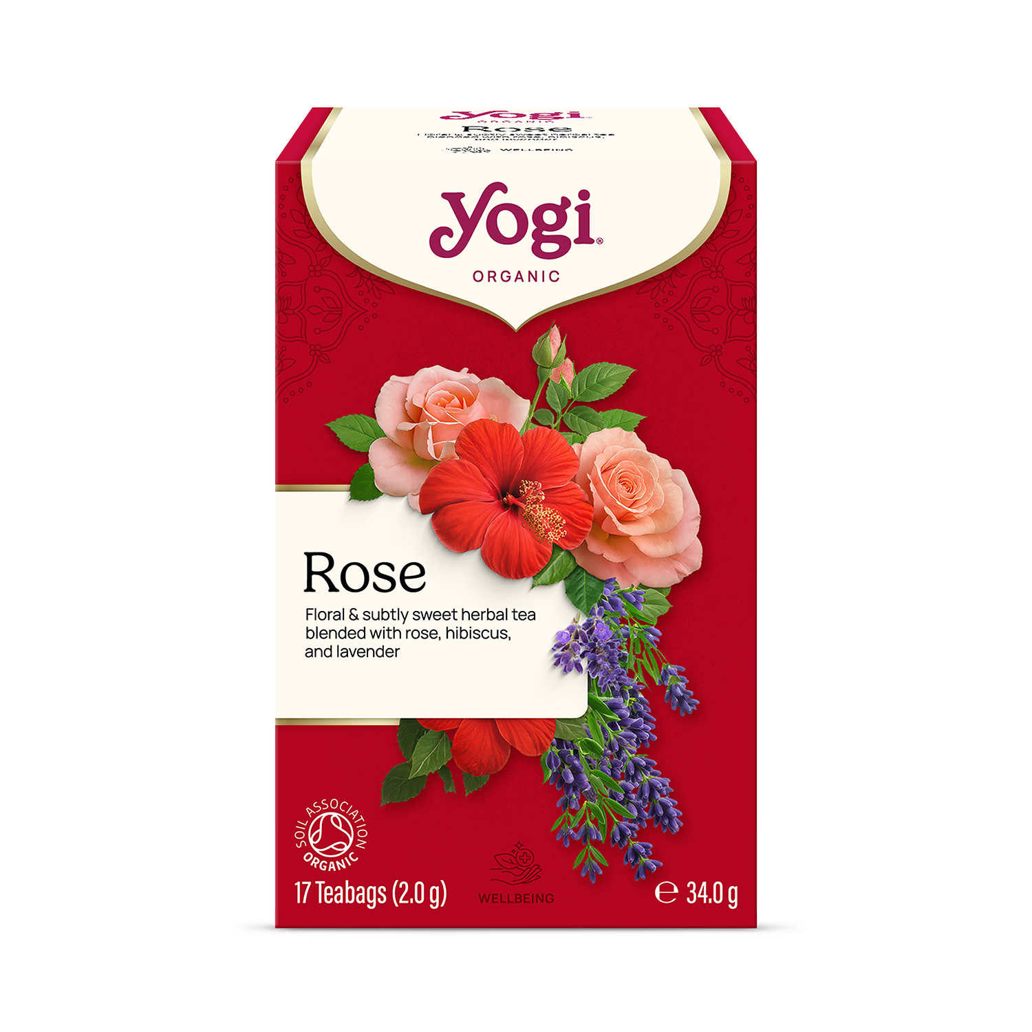 Organic Rose and Hibiscus Ayurvedic Herbal Tea 17 Tea Bags