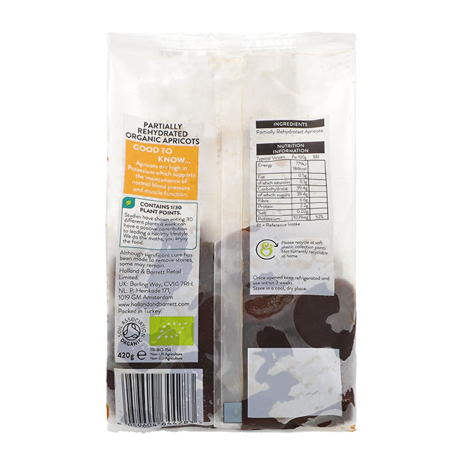 Holland Barrett Organic Soft Apricots 420g