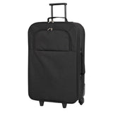 Medium 2 wheel soft suitcase in black - British product