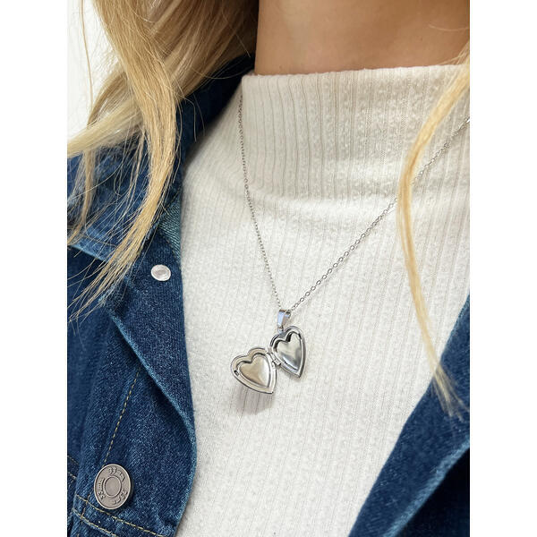 SVNX silver locket necklace heart pendant, imported from the UK