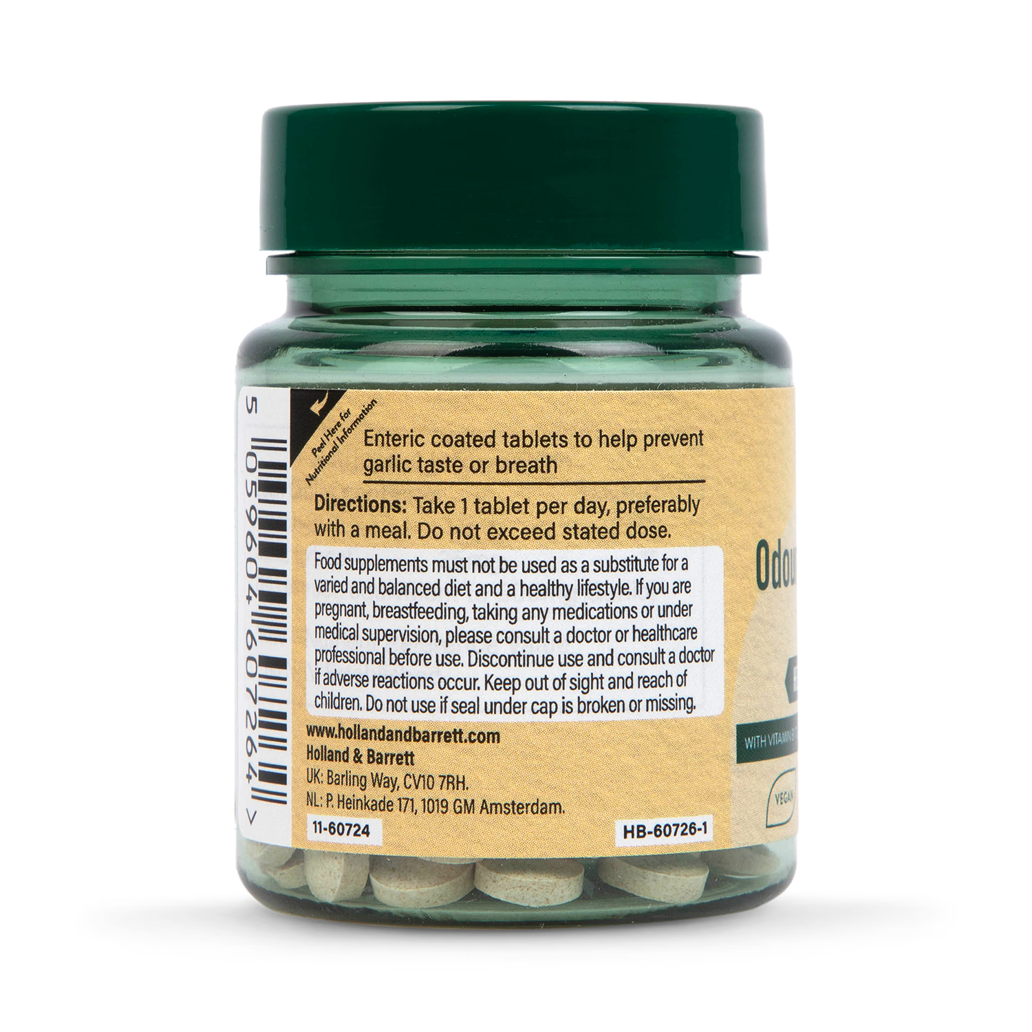 Holland Barrett Enteric Coated Odourless Garlic 500mg 30 Tablets