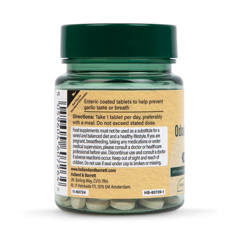 Holland Barrett Enteric Coated Odourless Garlic 500mg 30 Tablets