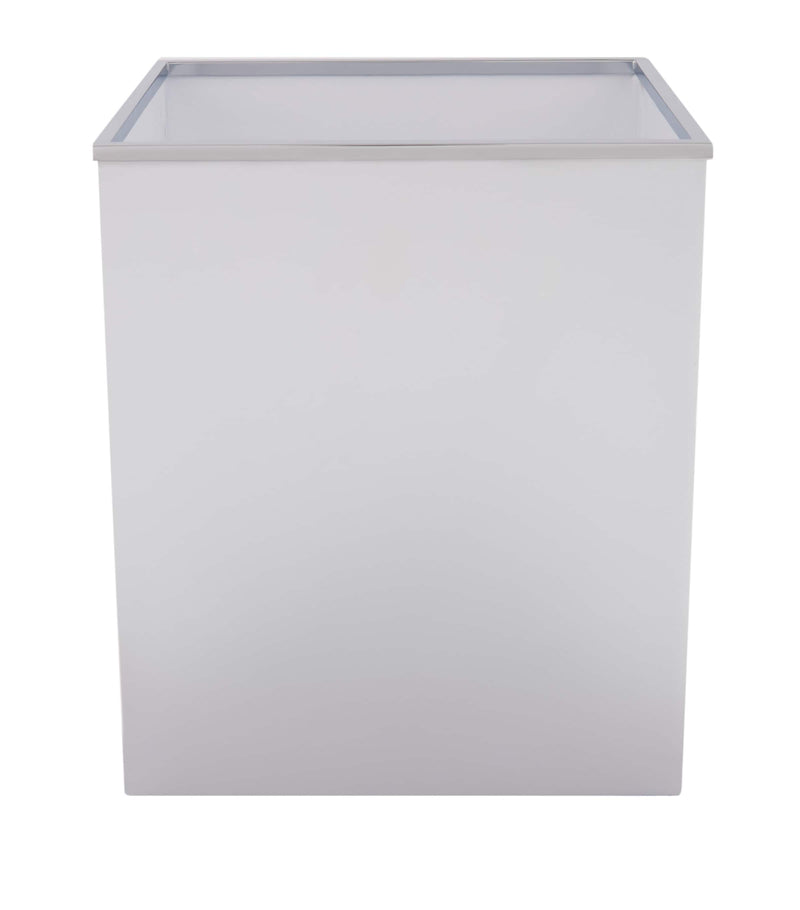 Square Chrome-Plated Brass Bathroom Bin