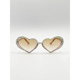 SVNX heart sunglasses gem detail champagne (British brand)