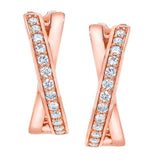 Costco cross hoop diamond earrings 0.25ctw 14ct rose gold (British brand)
