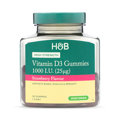 Holland & Barrett Holland & Barrett Vegetarian Vitamin D Strawberry 30 Gummies- Buy online at McGrocer