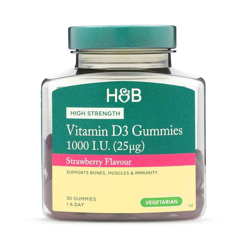 Holland Barrett Vitamin D Gummies Strawberry 30, imported from the UK