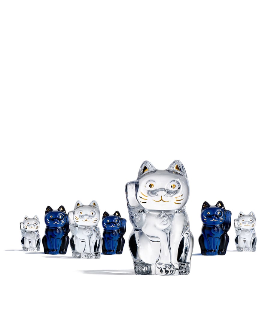 Baccarat Maneki Neko cat figurine - British product