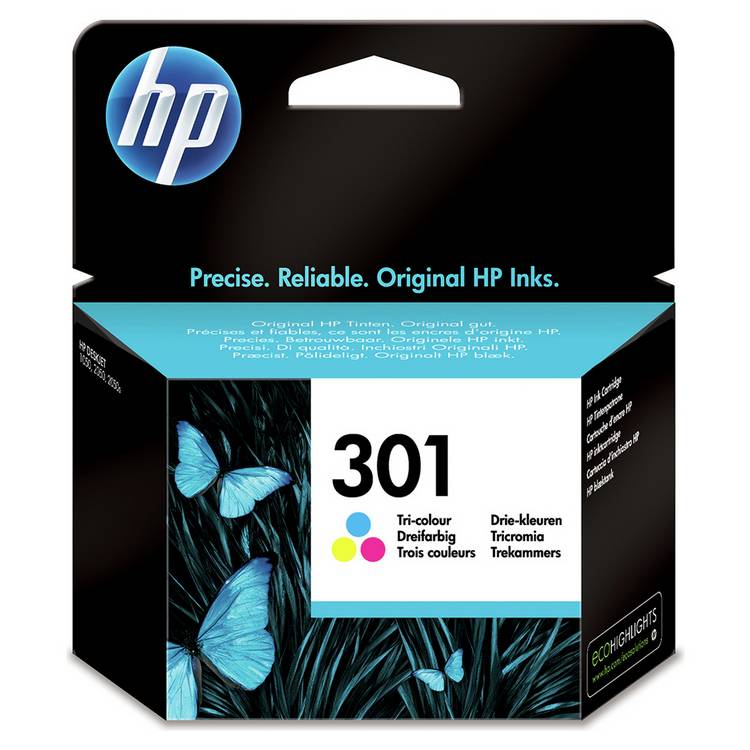 HP 301 original colour ink cartridge - British product