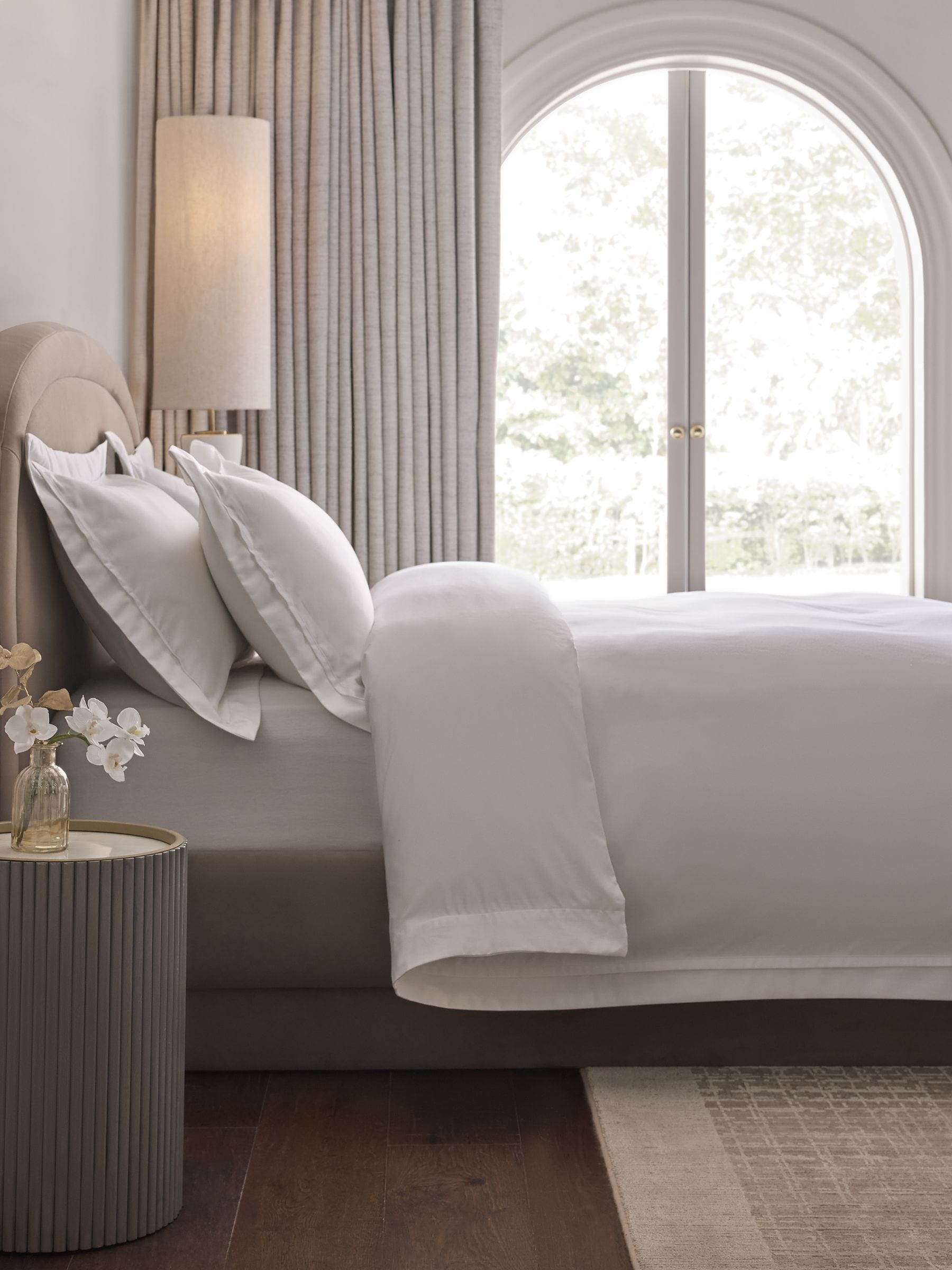 White Collection Luxe 1000 Thread Count Sateen Oxford Luxury Duvet Cover and Pillowcase Set
