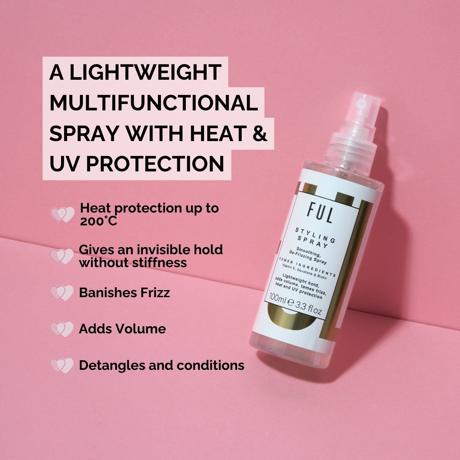 FUL Styling Spray 100ml hair product, imported from the UK