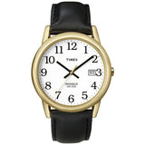 Timex Easy Reader men's watch black leather strap (British brand)