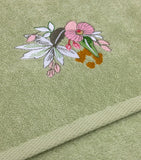 Yves Delorme embroidered orchidee guest towel 45cm x 70cm (British brand)