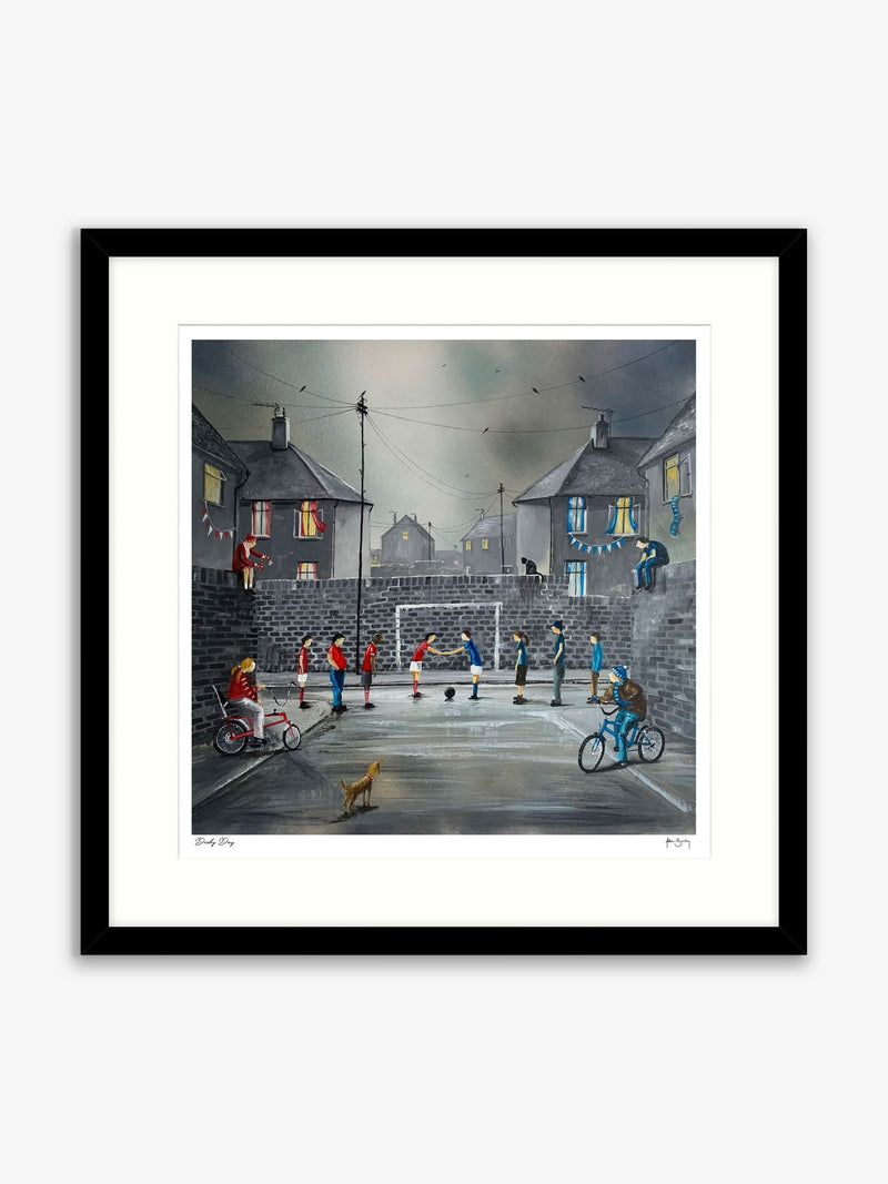Artko Black Derby Day by Adam Barsby framed art print 61.5cm x 61.5cm - British product