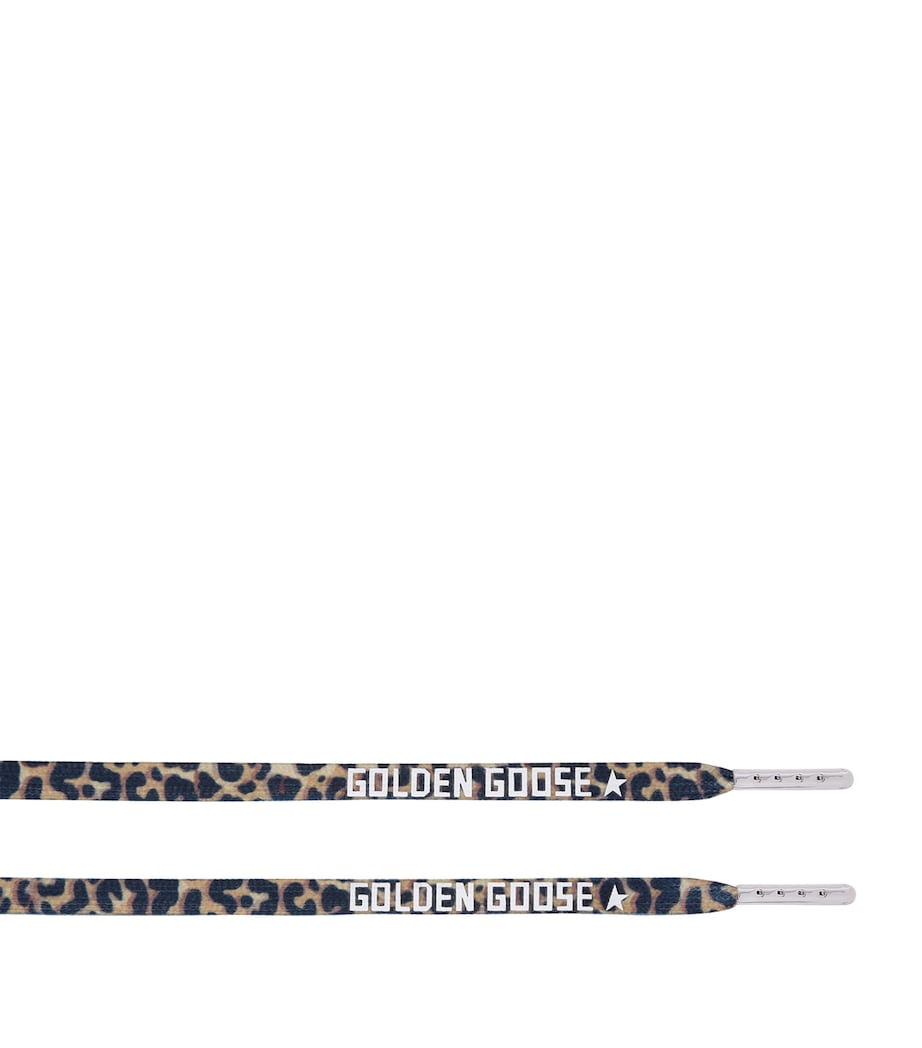 Golden Goose leopard print fabric shoelaces, imported from the UK