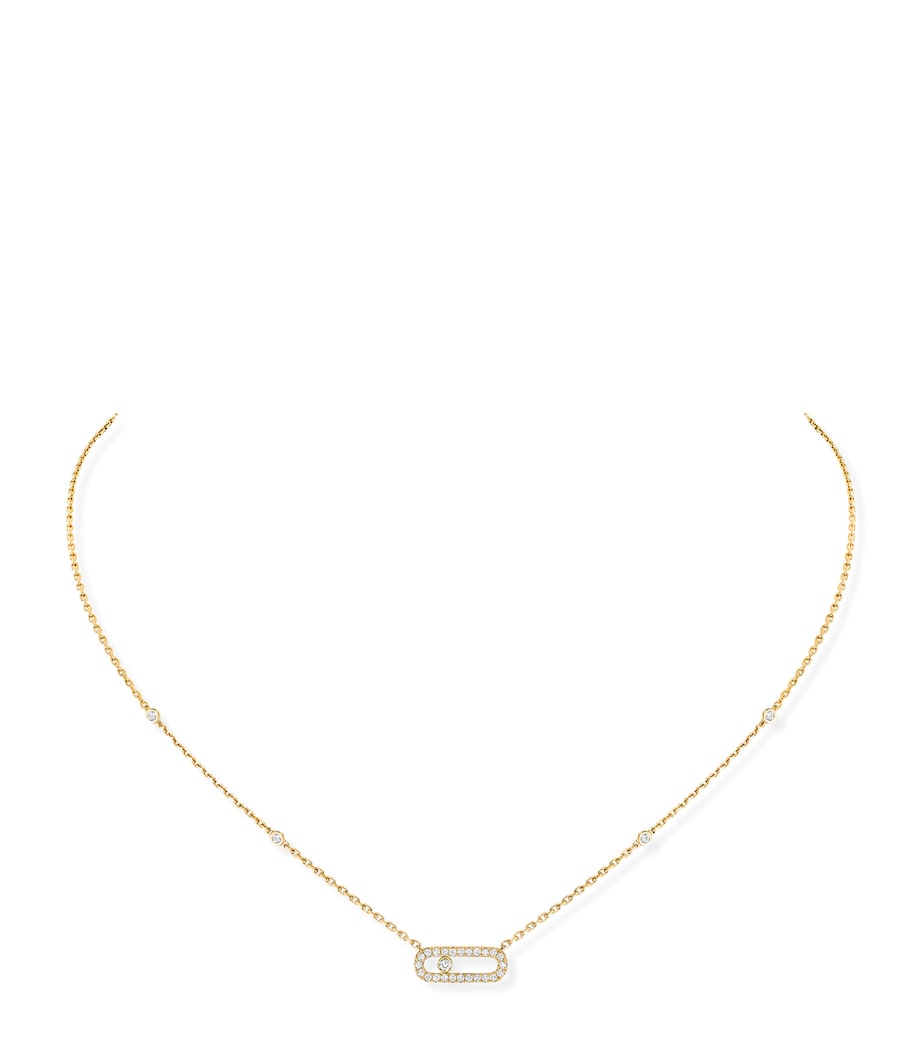 Messika Move Uno yellow gold diamond pavé necklace 0.22ct (British brand)