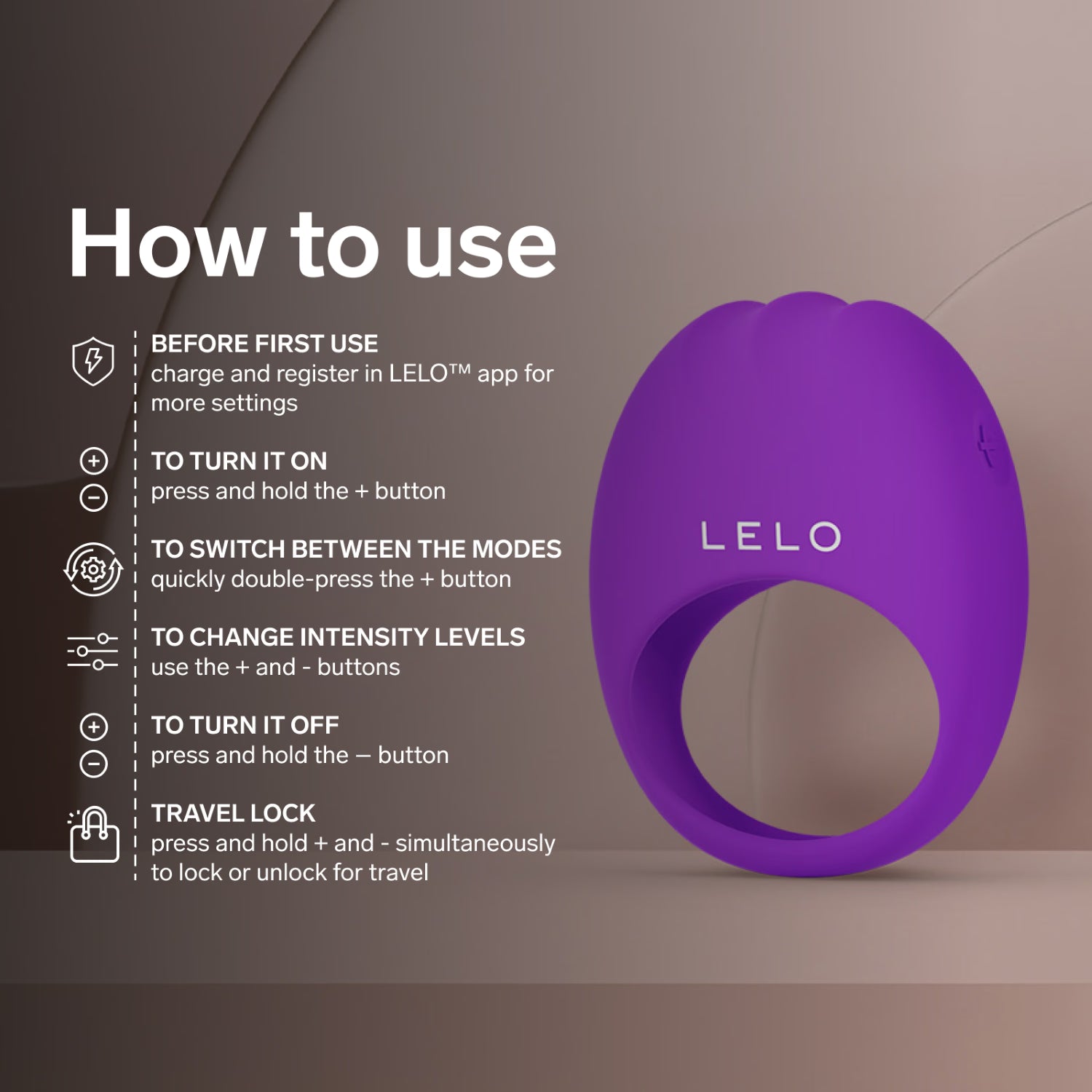 LELO vibrating ring purple, UK version