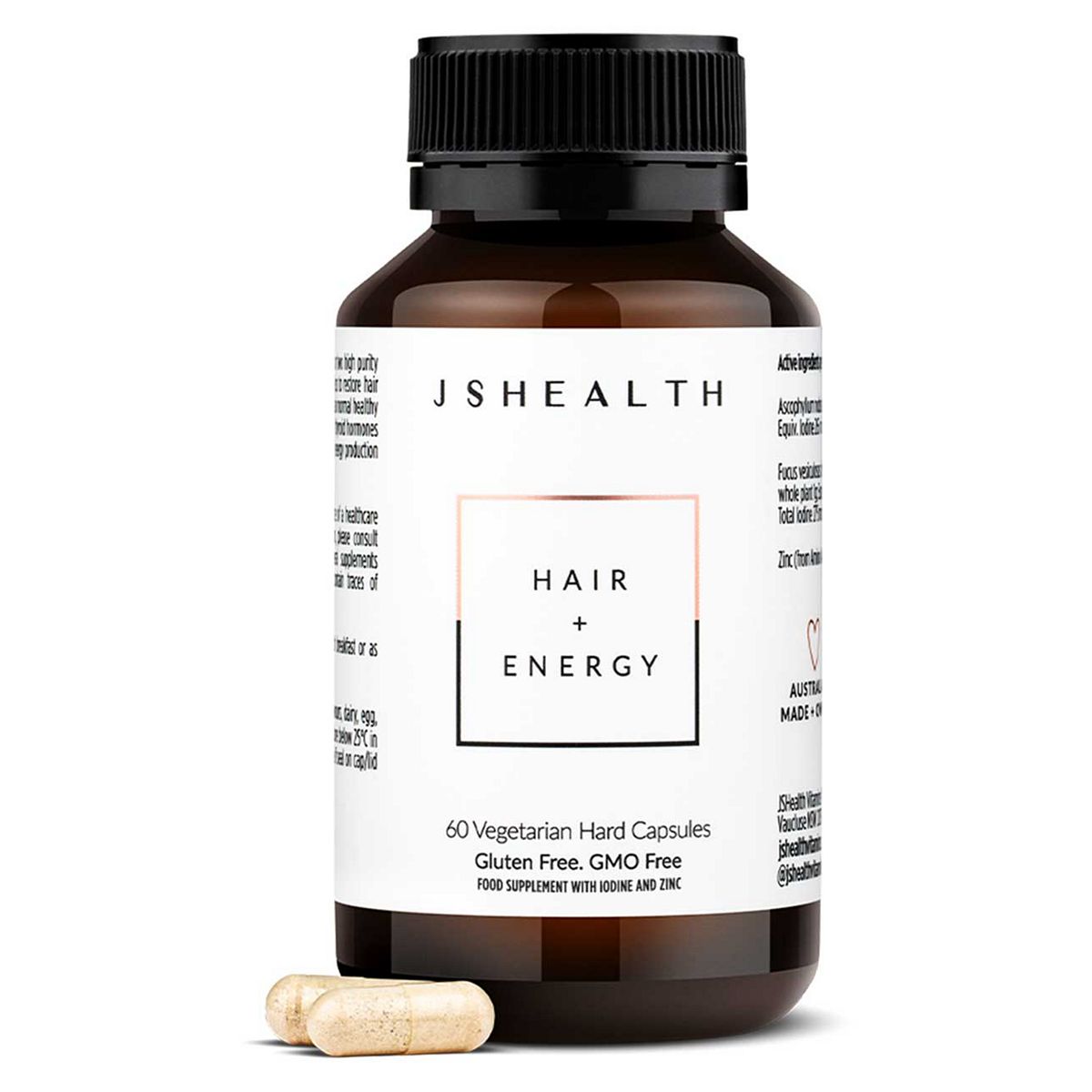 JSHealth Hair + Energy Vegetarian Hard Capsules 60s GOODS Boots   