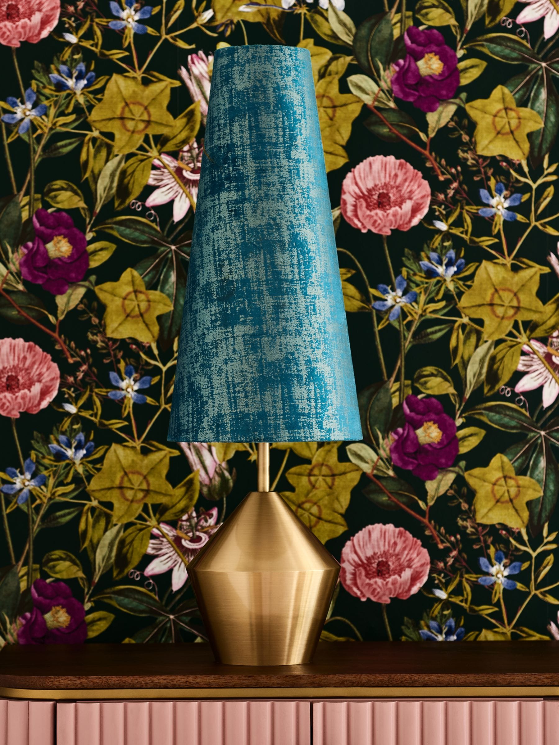 Clarke and Clarke Lenora blue gold table lamp - British product