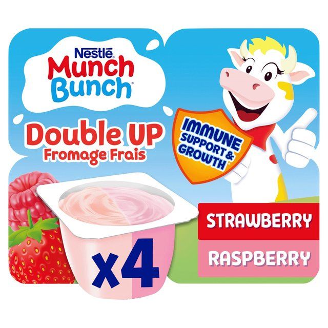 Munch Bunch Double Up Fromage Frais Strawberry & Raspberry    4 x 85g GOODS M&S   