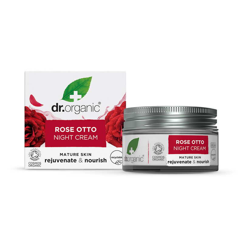 Dr Organic Rose Otto Night Cream Facial Moisturiser 50ml