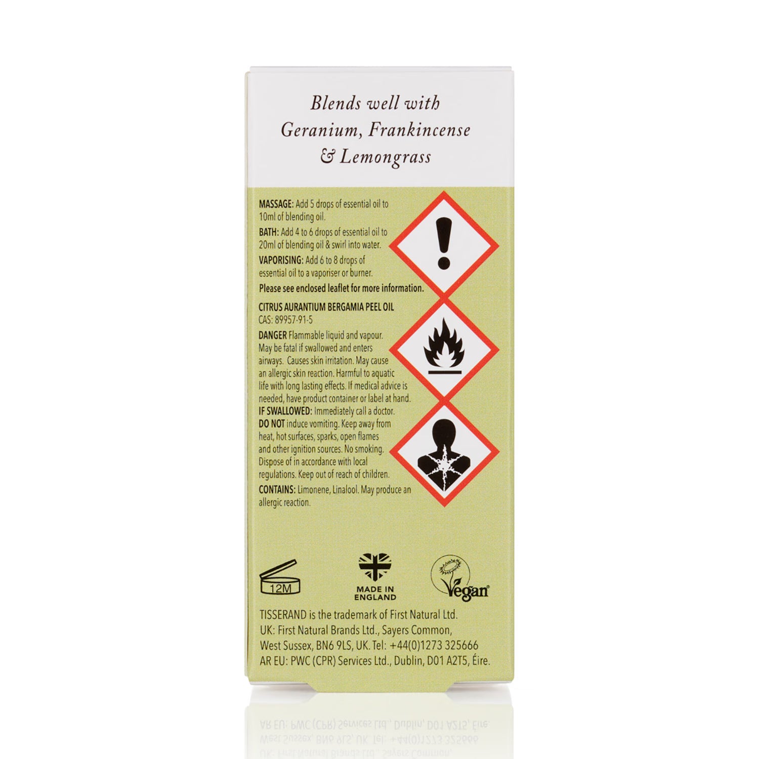 Tisserand Bergamot Organic Essential Oil 9ml (British brand)