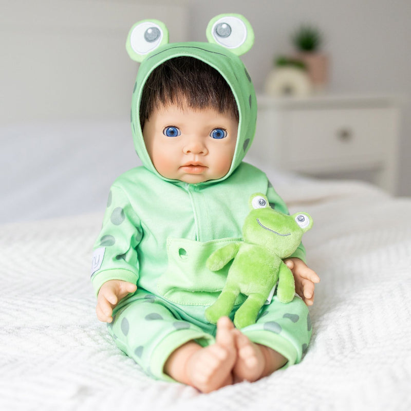 Tiny Treasures froggy all-in-one doll outfit (British brand)