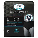 Boots Staydry Underwear Black - Engineered for Men - Large - 10 pairs GOODS Boots   