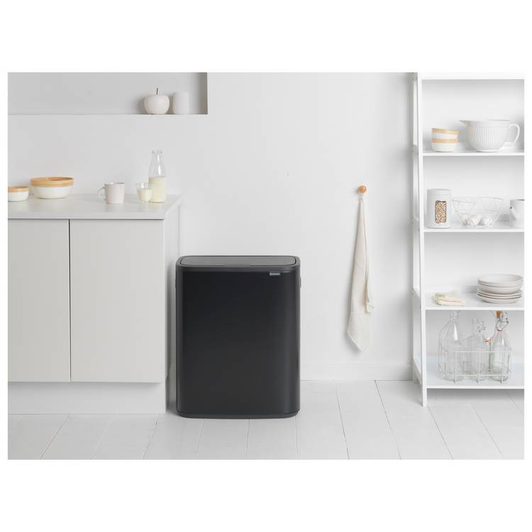 Brabantia Bo 60L touch bin in matt black, UK version