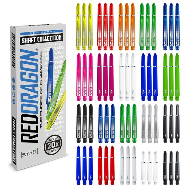 Red Dragon darts shaft collection 20-piece, UK version