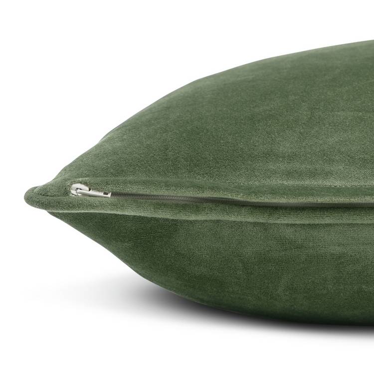 Habitat 2 pack velvet cushion cover moss green 43x43cm, imported from the UK