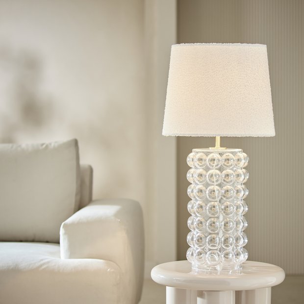Habitat clear glass bobble table lamp base, imported from the UK