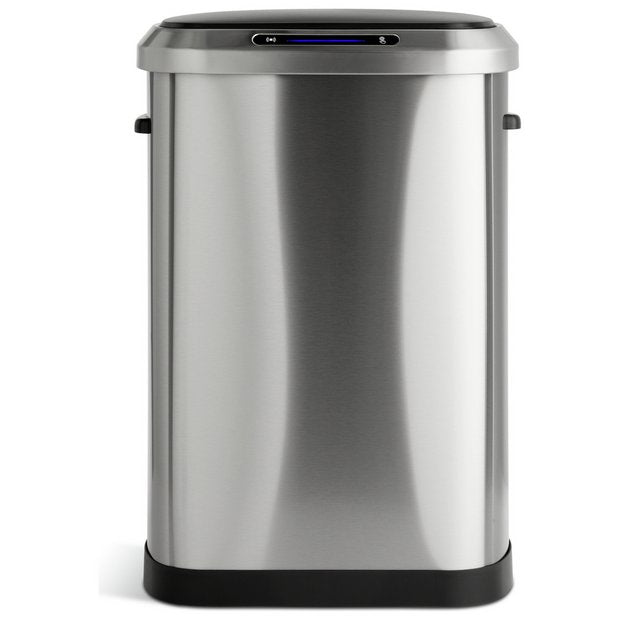 Habitat sensor bin brushed stainless steel 50L - British product