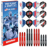 Winmau Blade 6 PDC flight and shaft set (British brand)