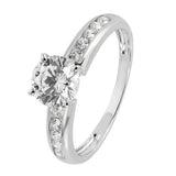 Revere 9ct white gold cubic zirconia engagement ring (British brand)