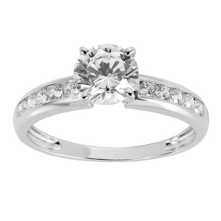 Revere 9ct white gold cubic zirconia engagement ring (British brand)
