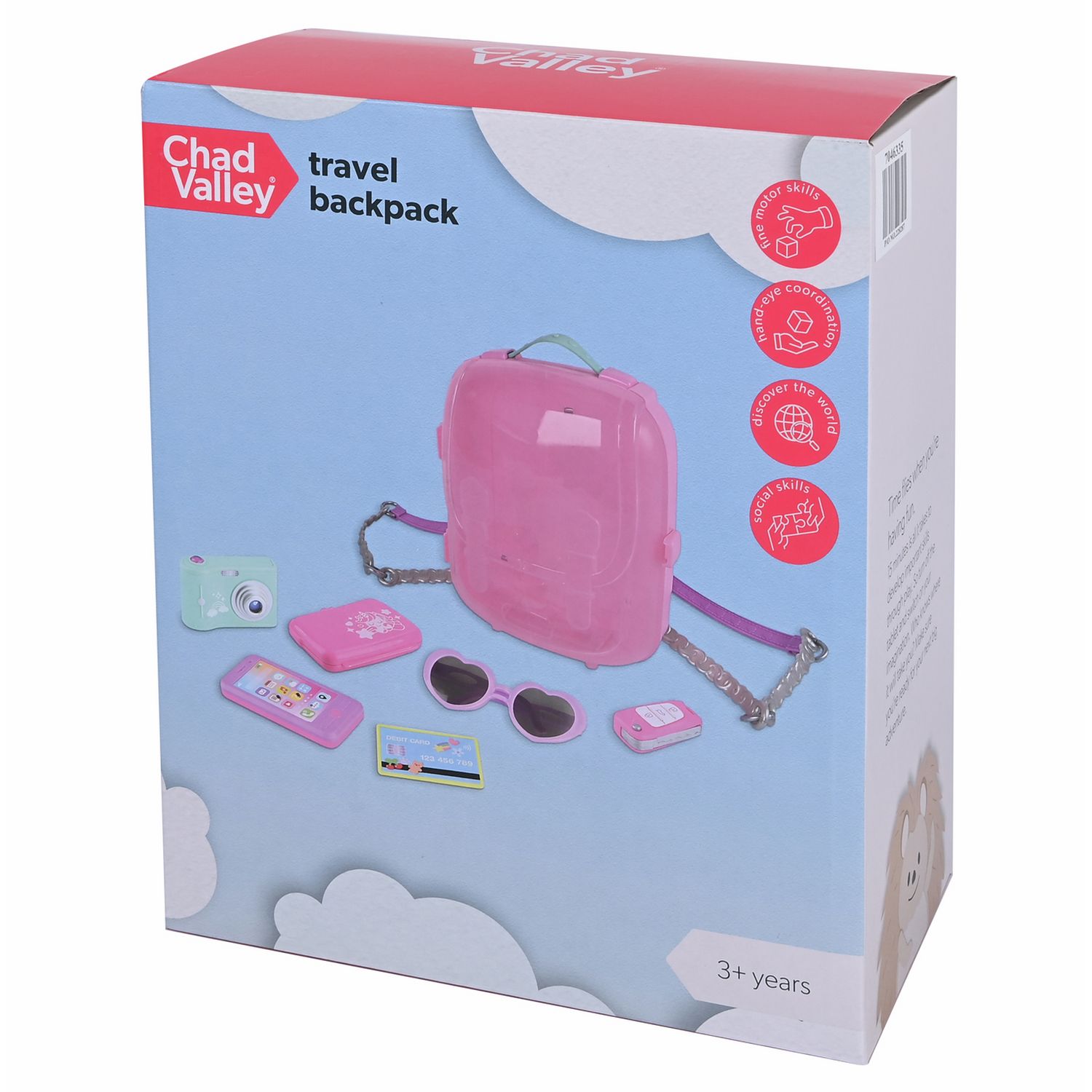 Chad Valley travel backpack set with accessories, imported from the UK